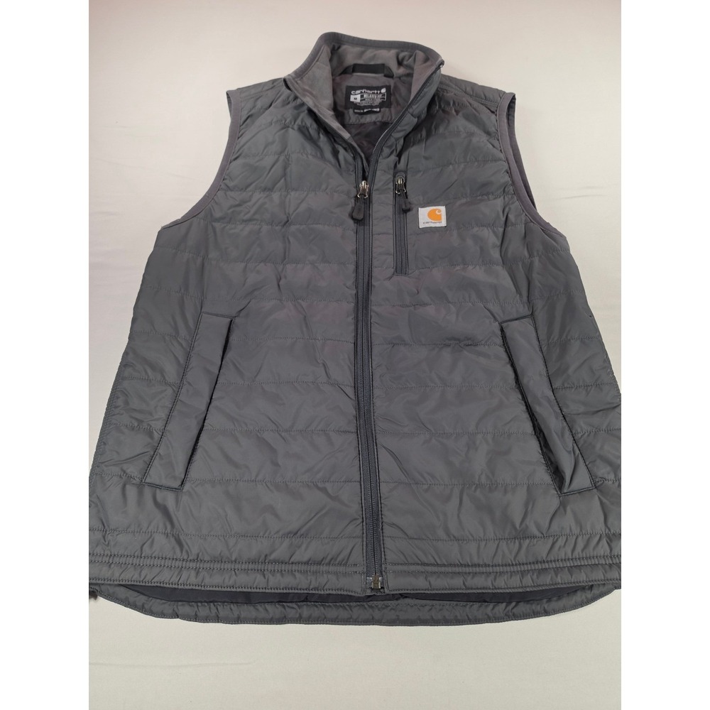 Carhartt Gilliam Vest Mens Medium Grey Relaxed Fit Quilted Insulated OV2286-M